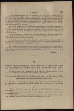 Verordnungs- und Anzeige-Blatt der k.k. General-Direction der österr. Staatsbahnen 19170127 Seite: 5