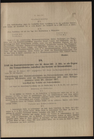 Verordnungs- und Anzeige-Blatt der k.k. General-Direction der österr. Staatsbahnen 19170131 Seite: 3