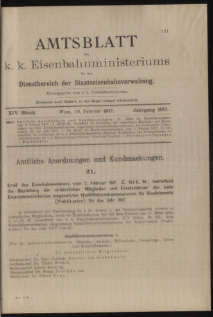 Verordnungs- und Anzeige-Blatt der k.k. General-Direction der österr. Staatsbahnen