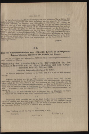 Verordnungs- und Anzeige-Blatt der k.k. General-Direction der österr. Staatsbahnen 19170303 Seite: 5