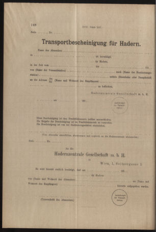 Verordnungs- und Anzeige-Blatt der k.k. General-Direction der österr. Staatsbahnen 19170303 Seite: 6