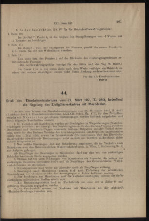 Verordnungs- und Anzeige-Blatt der k.k. General-Direction der österr. Staatsbahnen 19170331 Seite: 5