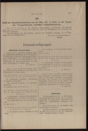 Verordnungs- und Anzeige-Blatt der k.k. General-Direction der österr. Staatsbahnen 19170331 Seite: 7