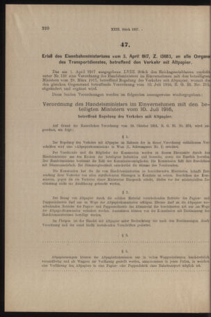 Verordnungs- und Anzeige-Blatt der k.k. General-Direction der österr. Staatsbahnen 19170407 Seite: 16