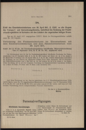 Verordnungs- und Anzeige-Blatt der k.k. General-Direction der österr. Staatsbahnen 19170505 Seite: 9