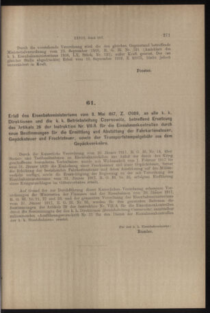 Verordnungs- und Anzeige-Blatt der k.k. General-Direction der österr. Staatsbahnen 19170512 Seite: 7