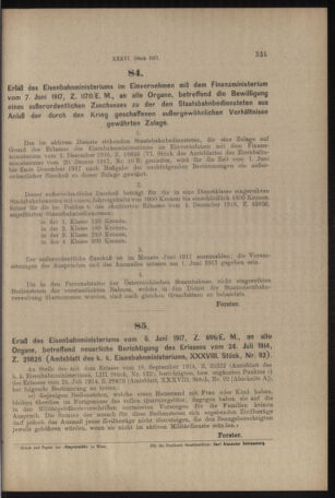 Verordnungs- und Anzeige-Blatt der k.k. General-Direction der österr. Staatsbahnen 19170611 Seite: 3