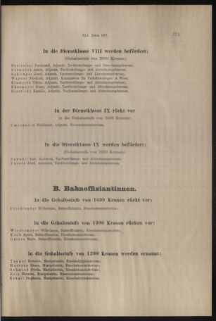 Verordnungs- und Anzeige-Blatt der k.k. General-Direction der österr. Staatsbahnen 19170707 Seite: 17