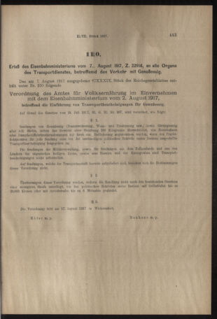 Verordnungs- und Anzeige-Blatt der k.k. General-Direction der österr. Staatsbahnen 19170811 Seite: 3