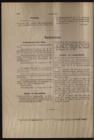 Verordnungs- und Anzeige-Blatt der k.k. General-Direction der österr. Staatsbahnen 19170901 Seite: 10