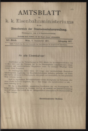 Verordnungs- und Anzeige-Blatt der k.k. General-Direction der österr. Staatsbahnen 19170903 Seite: 3