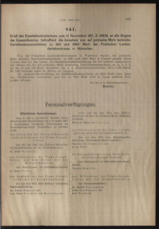 Verordnungs- und Anzeige-Blatt der k.k. General-Direction der österr. Staatsbahnen 19171117 Seite: 3