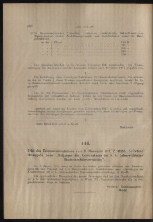 Verordnungs- und Anzeige-Blatt der k.k. General-Direction der österr. Staatsbahnen 19171124 Seite: 4