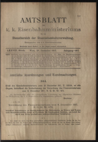 Verordnungs- und Anzeige-Blatt der k.k. General-Direction der österr. Staatsbahnen 19171229 Seite: 33