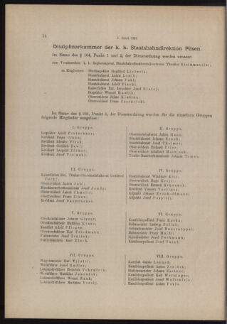 Verordnungs- und Anzeige-Blatt der k.k. General-Direction der österr. Staatsbahnen 19180104 Seite: 14