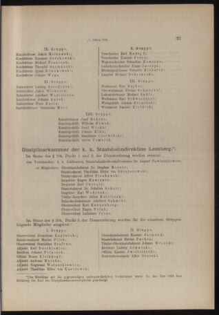 Verordnungs- und Anzeige-Blatt der k.k. General-Direction der österr. Staatsbahnen 19180104 Seite: 21