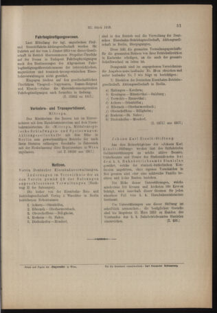 Verordnungs- und Anzeige-Blatt der k.k. General-Direction der österr. Staatsbahnen 19180112 Seite: 19