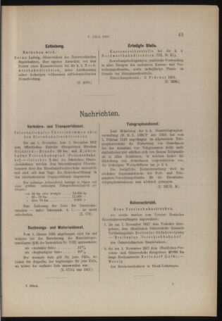 Verordnungs- und Anzeige-Blatt der k.k. General-Direction der österr. Staatsbahnen 19180126 Seite: 5