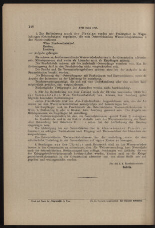 Verordnungs- und Anzeige-Blatt der k.k. General-Direction der österr. Staatsbahnen 19180326 Seite: 18