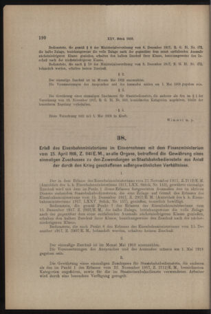 Verordnungs- und Anzeige-Blatt der k.k. General-Direction der österr. Staatsbahnen 19180427 Seite: 12