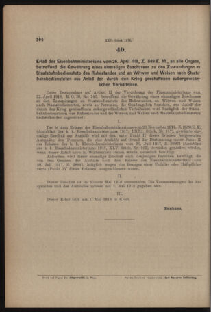 Verordnungs- und Anzeige-Blatt der k.k. General-Direction der österr. Staatsbahnen 19180427 Seite: 14