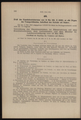 Verordnungs- und Anzeige-Blatt der k.k. General-Direction der österr. Staatsbahnen 19180525 Seite: 6