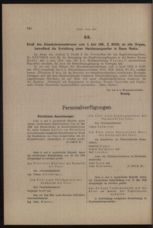 Verordnungs- und Anzeige-Blatt der k.k. General-Direction der österr. Staatsbahnen 19180608 Seite: 6