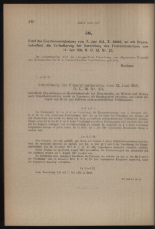 Verordnungs- und Anzeige-Blatt der k.k. General-Direction der österr. Staatsbahnen 19180624 Seite: 10