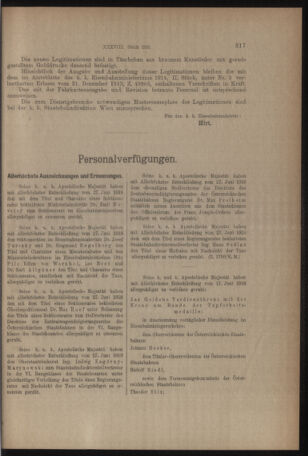 Verordnungs- und Anzeige-Blatt der k.k. General-Direction der österr. Staatsbahnen 19180706 Seite: 13