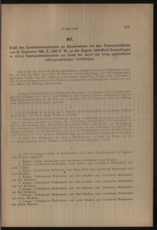 Verordnungs- und Anzeige-Blatt der k.k. General-Direction der österr. Staatsbahnen 19180924 Seite: 7