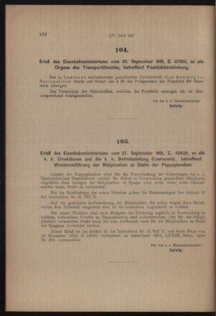 Verordnungs- und Anzeige-Blatt der k.k. General-Direction der österr. Staatsbahnen 19181005 Seite: 2