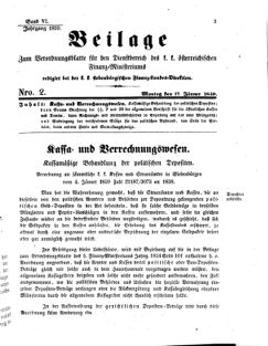 Verordnungsblatt für den Dienstbereich des K.K. Finanzministeriums für die im Reichsrate Vertretenen Königreiche und Länder 18590117 Seite: 1