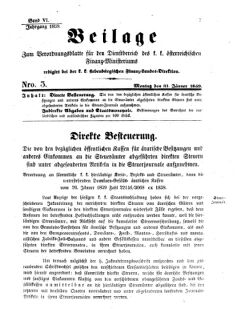 Verordnungsblatt für den Dienstbereich des K.K. Finanzministeriums für die im Reichsrate Vertretenen Königreiche und Länder 18590131 Seite: 1