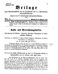 Verordnungsblatt für den Dienstbereich des K.K. Finanzministeriums für die im Reichsrate Vertretenen Königreiche und Länder 18590214 Seite: 1