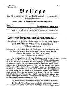 Verordnungsblatt für den Dienstbereich des K.K. Finanzministeriums für die im Reichsrate Vertretenen Königreiche und Länder 18590217 Seite: 1