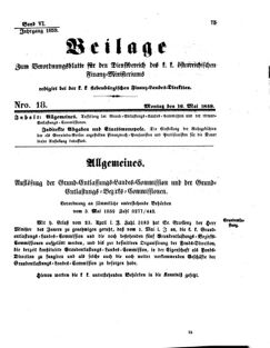 Verordnungsblatt für den Dienstbereich des K.K. Finanzministeriums für die im Reichsrate Vertretenen Königreiche und Länder 18590516 Seite: 1