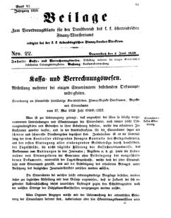 Verordnungsblatt für den Dienstbereich des K.K. Finanzministeriums für die im Reichsrate Vertretenen Königreiche und Länder 18590602 Seite: 1