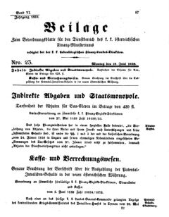 Verordnungsblatt für den Dienstbereich des K.K. Finanzministeriums für die im Reichsrate Vertretenen Königreiche und Länder 18590613 Seite: 1