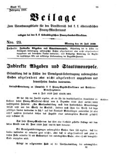 Verordnungsblatt für den Dienstbereich des K.K. Finanzministeriums für die im Reichsrate Vertretenen Königreiche und Länder 18590718 Seite: 1