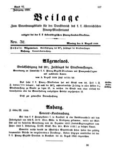 Verordnungsblatt für den Dienstbereich des K.K. Finanzministeriums für die im Reichsrate Vertretenen Königreiche und Länder 18590808 Seite: 1