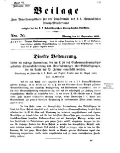 Verordnungsblatt für den Dienstbereich des K.K. Finanzministeriums für die im Reichsrate Vertretenen Königreiche und Länder 18590912 Seite: 1