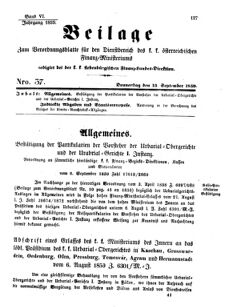 Verordnungsblatt für den Dienstbereich des K.K. Finanzministeriums für die im Reichsrate Vertretenen Königreiche und Länder 18590915 Seite: 1