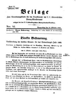 Verordnungsblatt für den Dienstbereich des K.K. Finanzministeriums für die im Reichsrate Vertretenen Königreiche und Länder 18591013 Seite: 1