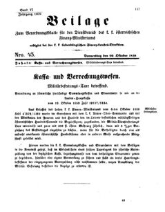 Verordnungsblatt für den Dienstbereich des K.K. Finanzministeriums für die im Reichsrate Vertretenen Königreiche und Länder 18591020 Seite: 1