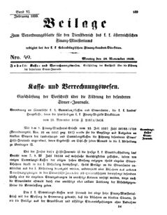 Verordnungsblatt für den Dienstbereich des K.K. Finanzministeriums für die im Reichsrate Vertretenen Königreiche und Länder 18591128 Seite: 1