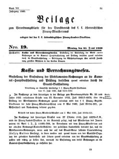 Verordnungsblatt für den Dienstbereich des K.K. Finanzministeriums für die im Reichsrate Vertretenen Königreiche und Länder 18600625 Seite: 1