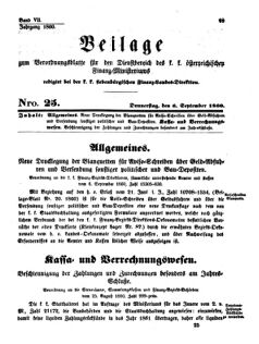 Verordnungsblatt für den Dienstbereich des K.K. Finanzministeriums für die im Reichsrate Vertretenen Königreiche und Länder 18600906 Seite: 1