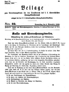 Verordnungsblatt für den Dienstbereich des K.K. Finanzministeriums für die im Reichsrate Vertretenen Königreiche und Länder 18601108 Seite: 1