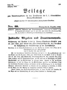 Verordnungsblatt für den Dienstbereich des K.K. Finanzministeriums für die im Reichsrate Vertretenen Königreiche und Länder 18601231 Seite: 33