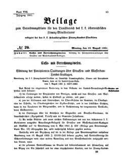 Verordnungsblatt für den Dienstbereich des K.K. Finanzministeriums für die im Reichsrate Vertretenen Königreiche und Länder 18610812 Seite: 1